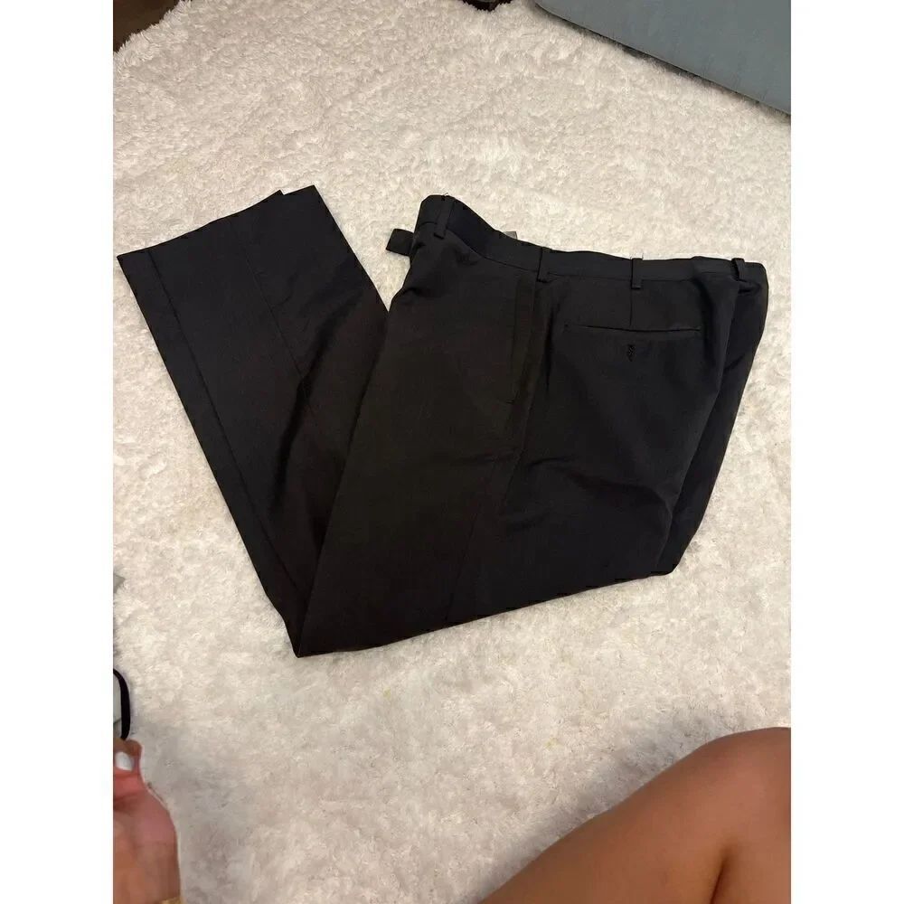 Perry Ellis Portfolio 32x32 Dark Grey Flat Front Dress Suit Pants